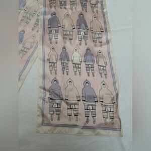 Skemo Canada Inuit scarf. Eleanor Paine Design. Pink Cream Purple Black White.